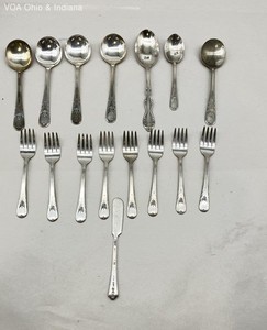 Oneida Community Morning Star Silver Plate Flatware 16pc Mixed Lot Vintage