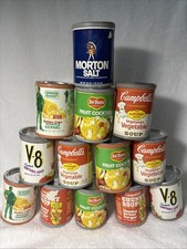 Large Lot Of Vintage Cans Play Food 13 Items