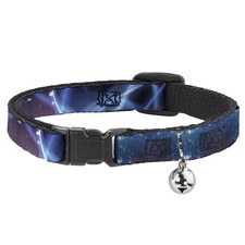 Cat Collar Breakaway with Bell Galaxy Swirl/Shining Stars NARROW Fits 8.5-12"