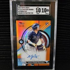 2023 Topps Finest Jonathan Aranda #FA-JA Orange Refractor /25 SGC 10/10