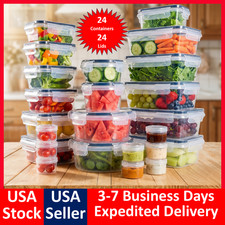 48 Pc Airtight Food Storage Set plastic Containers & Lids Kitchen Organizer NEW