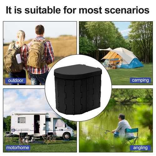 Portable Toilet Foldable Potty Outdoor Emergency with Lid For Car Travel Camping - Picture 9 of 13