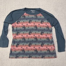 Ariat Women's large Pajama Top In Bucking Serape Print Teal