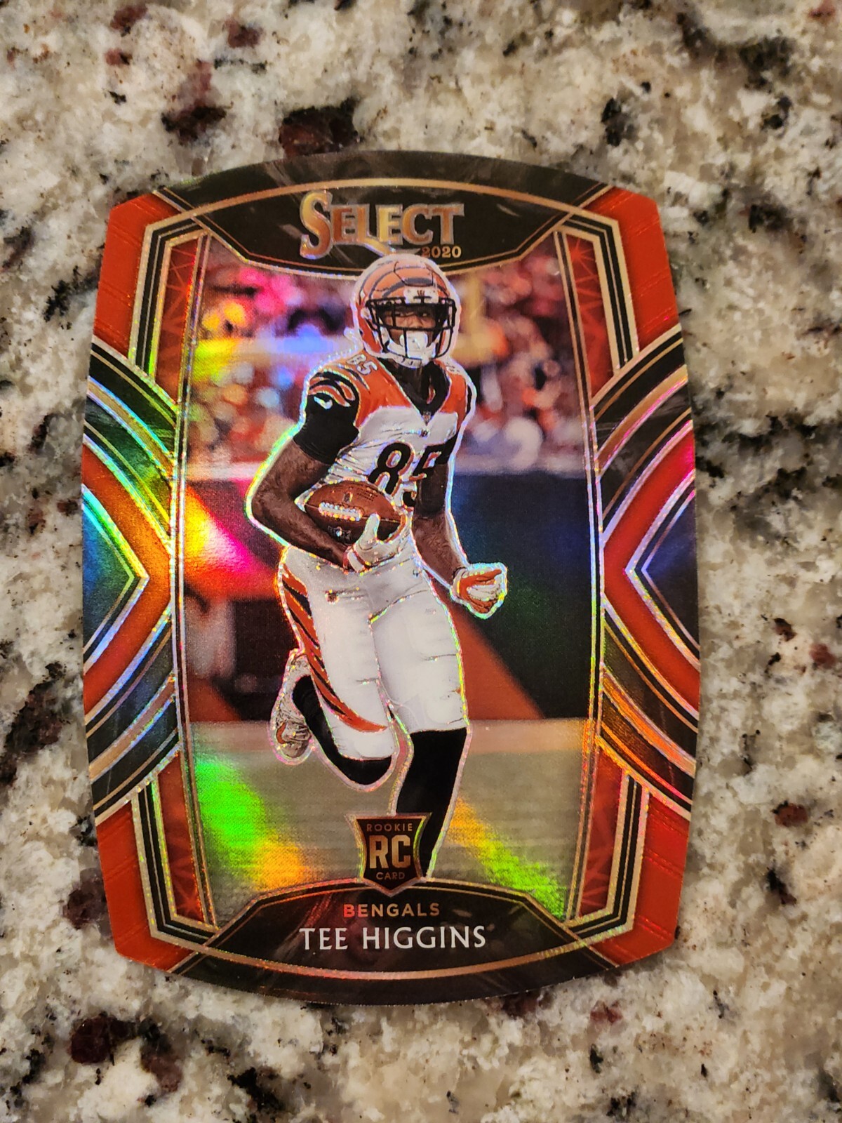 TEE HIGGINS 2020 Panini Select Club Level Red Prizm Die Cut #260 Bengals