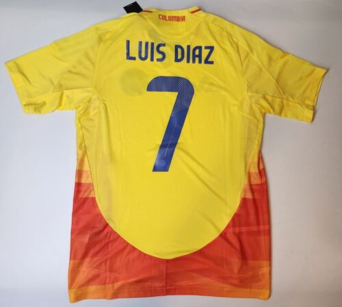 Colombia 2024 Home Auth Heat.Rdy Jersey adidas Yellow M-2XL NWT Luis Diaz #7 - Picture 1 of 13