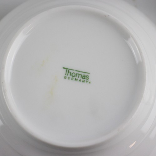 Vintage THOMAS Germany Porcelain Medaillon Platinum 12x Soup Cups & Saucers-MTN - Picture 6 of 11