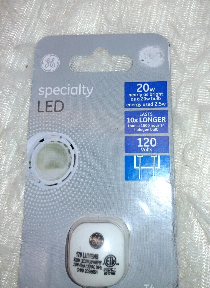 GE Specialty LED T4 G8 Bulb - Flat Pin Base, 170 Lumens, Warm White, Non-Dimming - Image 3 of 4