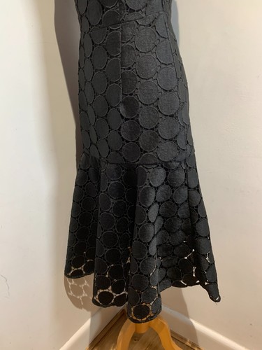 BNWT Coast Chelsea Lace dress 8 NEW guipure black ruffle drop waist smart - Picture 5 of 11