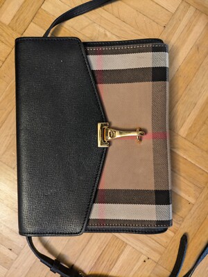 Burberry Macken Crossbody Bag | House Check & Leder | Rarität