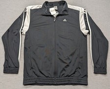 NWT Adidas Men's Essentials 3 Stripe Tricot Track Jacket Black/White Size Medium