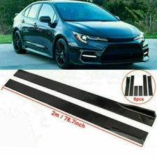 78.7" Glossy Black Side Skirt Rocker Panel For Toyota Corolla Camry 2001-2021 XE