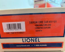 LIONEL LOT of 2- D&RGW Ore Car w/Load, Hormel Billboard Reefer Car. New in Box