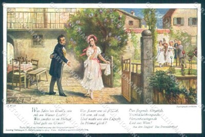 Artist Signed Broch Lady Man Das Dreimuderlhaus Bunte Reihe 74 postcard TW2179