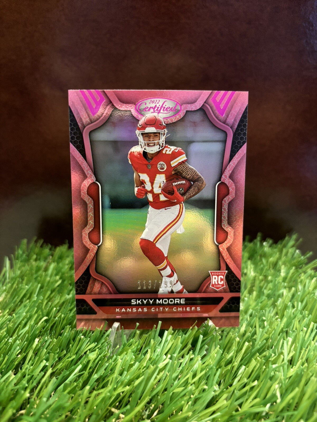 2022 Panini Certified Skyy Moore #119 Pink /199 Rookie Card KC Chiefs (RC,SP)