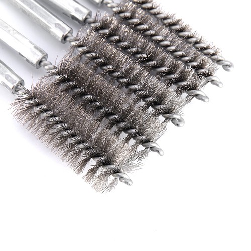 6x 1/4" Hex Shank Stainless Steel Bore Cleaning Brush Set 8-19mm For Power Drill - Picture 14 of 14
