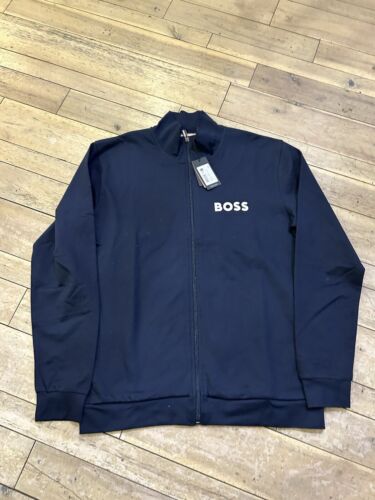 Gr. S - Hugo Boss Logo Cotton Zip Down Trainingsjacke - Navy - Bild 2 von 8