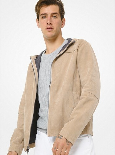 Michael Kors Mens Bonded Suede Hooded 