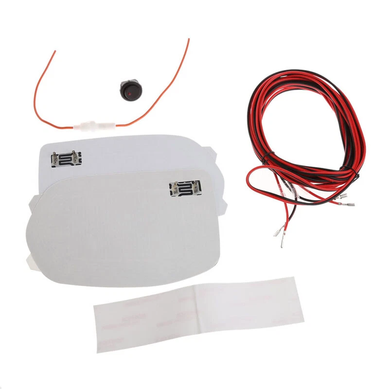 Mirror Glass Heated Pad Defoggers Car Left Right Side Mirrors Quick Warmer Mat - Image 3 of 4