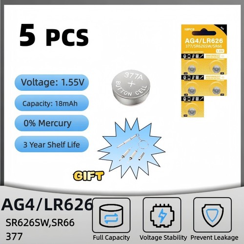 AG4 LR626 Alkaline WatchBattery 377 For Toy Calculator Car Key Clock Button Cell - Picture 3 of 12