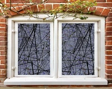 3D Black Lines A89 Window Film Print Sticker Cling Stained Glass UV Zoe