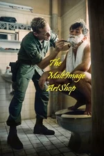 VINTAGE MALE PORTRAIT #0921-678 -soldiers shaving-free shipping usa