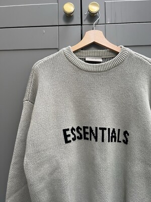 FOG x Essentials Green Knit Pullover Sweater Top Jumper In