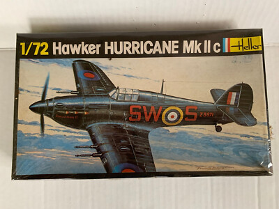 Vintage Heller Hawker Hurricane MkIIc 1:72 Scale Model Kit Factory Sealed