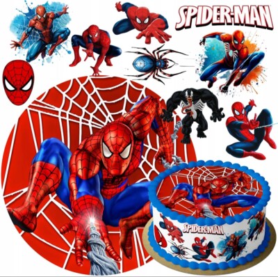 Spiderman Essbar Superhelden Hero Web Tortenaufleger Torte Geburstag + TEXT