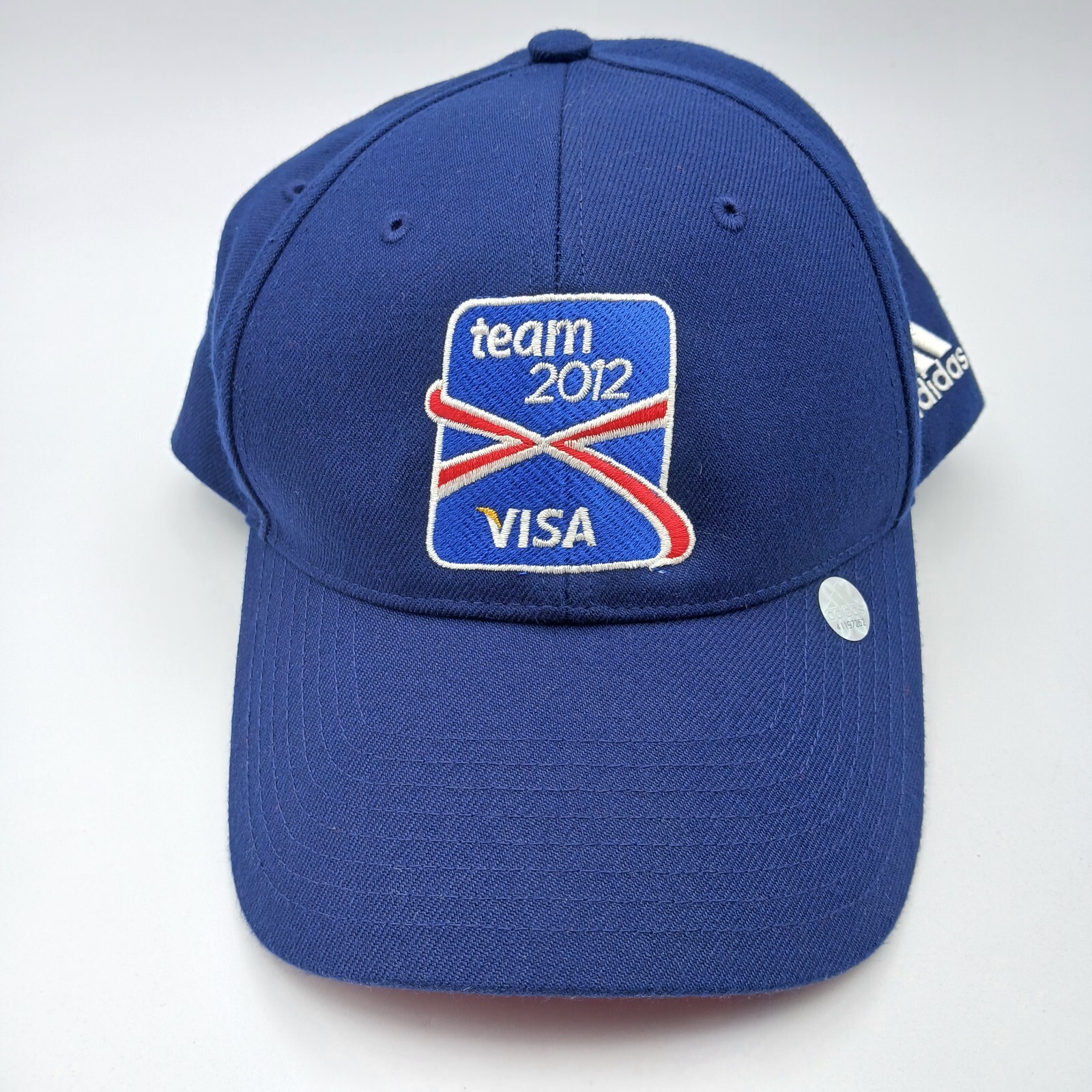 Adidas Olympic Team 2012 Hat Cap Strap Back Blue White Script Visa London New image 2