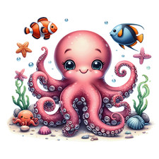 Wandtattoo Aufkleber Octopus Wandaufkleber 18X18 cm Groß