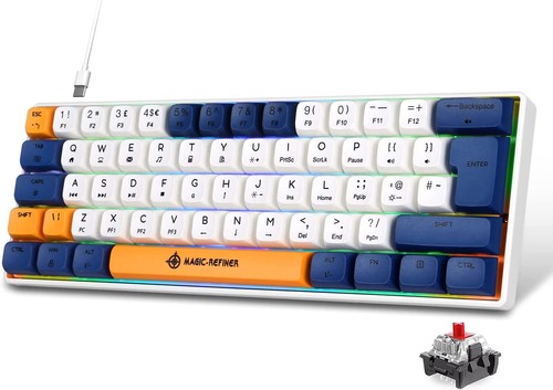 60% Wired Mechanical Keyboard Mixed Color,PBT Dye-Sub XDA Keycaps,RGB for Gamers - Picture 25 of 63