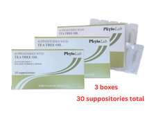 Vaginal Hygiene Suppositories With Tea Tree Oil 30 Count Total Lot of 3 