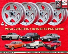4 pz. cerchi Volvo Speedline style 7x16 ET15 5x108 silver Volvo 140/160/240/260