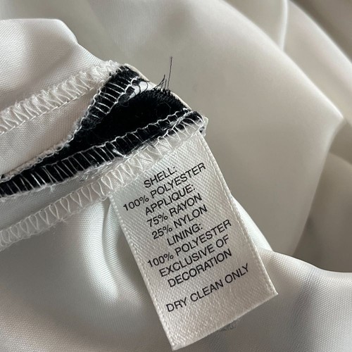 Abito in velluto floreale bianco e nero senza spalline White House Black Market WHBM, taglia 6 - Foto 8 di 8
