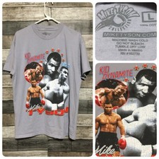 Mike Tyson Kid Dynamite T Shirt Men’s L Gray Graphic Tee Boxing Iron Mike