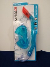 Dolfino Mini Shark Mask Snorkle Combo Blue Ages 3 Impact Resistant