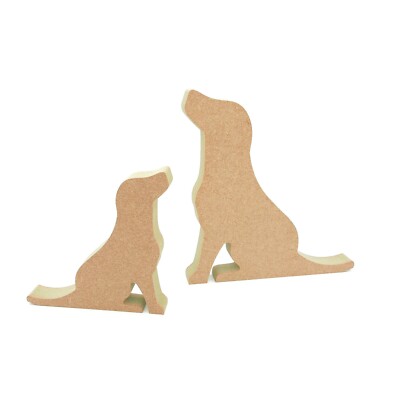 Freistehend Niedlich Sitzend Hund Form MDF Holz Basteln Rohling Baby DIY Zimmer Deko 