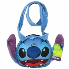 Disney Stitch Plush Shoulder Bag For Kids Blue, Lilo Stitch Plush Purse for Kids
