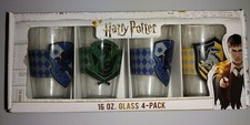 NEW Harry Potter Glassware Set of Four 16 oz. House Crest Wizarding World - Gift