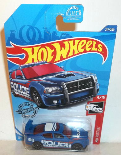 Hot Wheels Dodge Charger Drift Car - Blue Rescue Edition 217/250 - 1:64 Scale Die-Cast Model