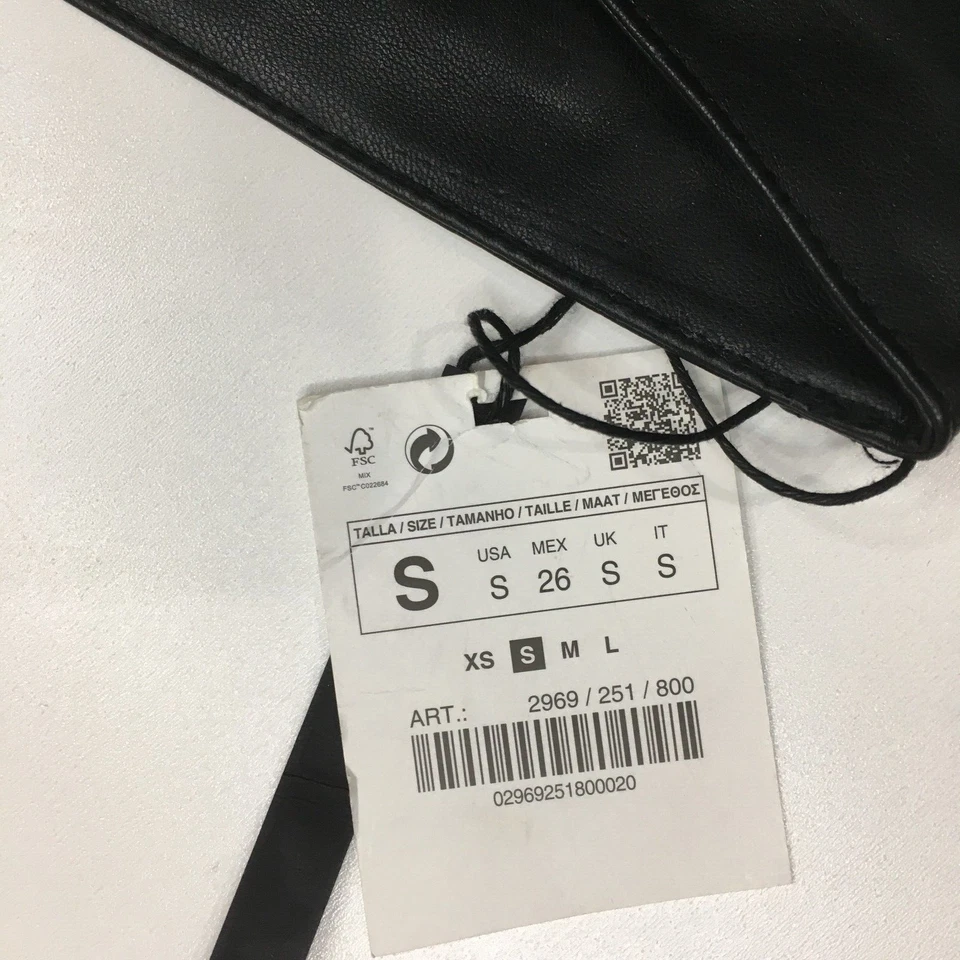 NWT ZARA WOMAN sz Small Black Faux Leather Mid-Rise Slim Fit Skinny Pant - Image 3 of 4