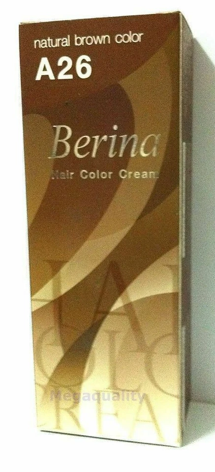 2 x Berina Permanent Hair dye color cream A26 Natural Brown - Image 2 of 4