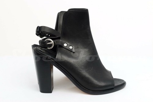 Womens RAG BONE Black Leather Buckle Ankle Strap Heels Booties Size 36 - Picture 5 of 6