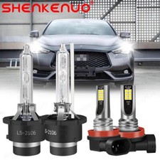 D2s H11 Hid Led Headlight 4x Bulbs Low Beam Fog Lamp For Infiniti Qx70 2014-2017 D2s H11 Hid Led Headlight 4x Bulbs Low Beam Fog Lamp For Infiniti Qx70 2014-2017