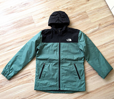 The North Face Jungen Jacke grün/schwarz Gr. XL/TG Kapuze Reißverschluss Fleece