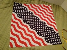NEW Wavy American Flag Bandana Handkerchief Scarf Cotton Poly Made USA