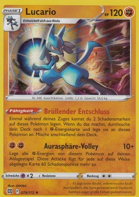 Lucario 079/172 HOLO Pokemon Strahlende Sterne Karte Deutsch