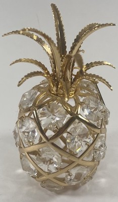 Crystal Temptations Pineapple Figurine Spectra Crystal Gold Tone Decor
