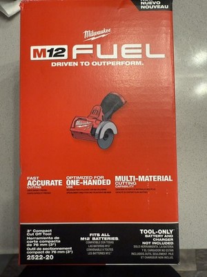 NEW N BOX Milwaukee FUEL 2522-20 M12 Compact 3'' Cut Off Tool Saw W/ 3 Blades