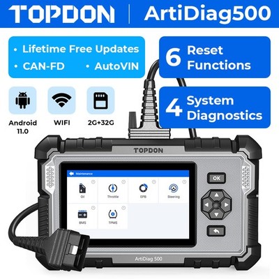 2026 New TOPDON AD500 Car OBD2 Diagnostic Scan Tool 6 Reset Services Code Reader